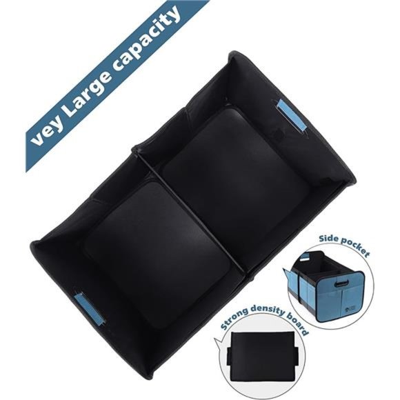 Car Trunk Organizer - Foldable Cargo Storage Containers with 9 Pockets & Handles - Picture 4 of 7